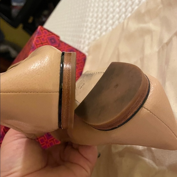 Tory Burch Tan Black minnie cap toe ballet leather 10 - Picture 12 of 12